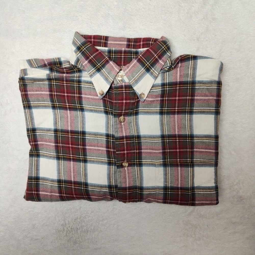Viyella Shirt Mens Large Multicolor Plaid Long Sleeve Button Up Cotton‎ Wool